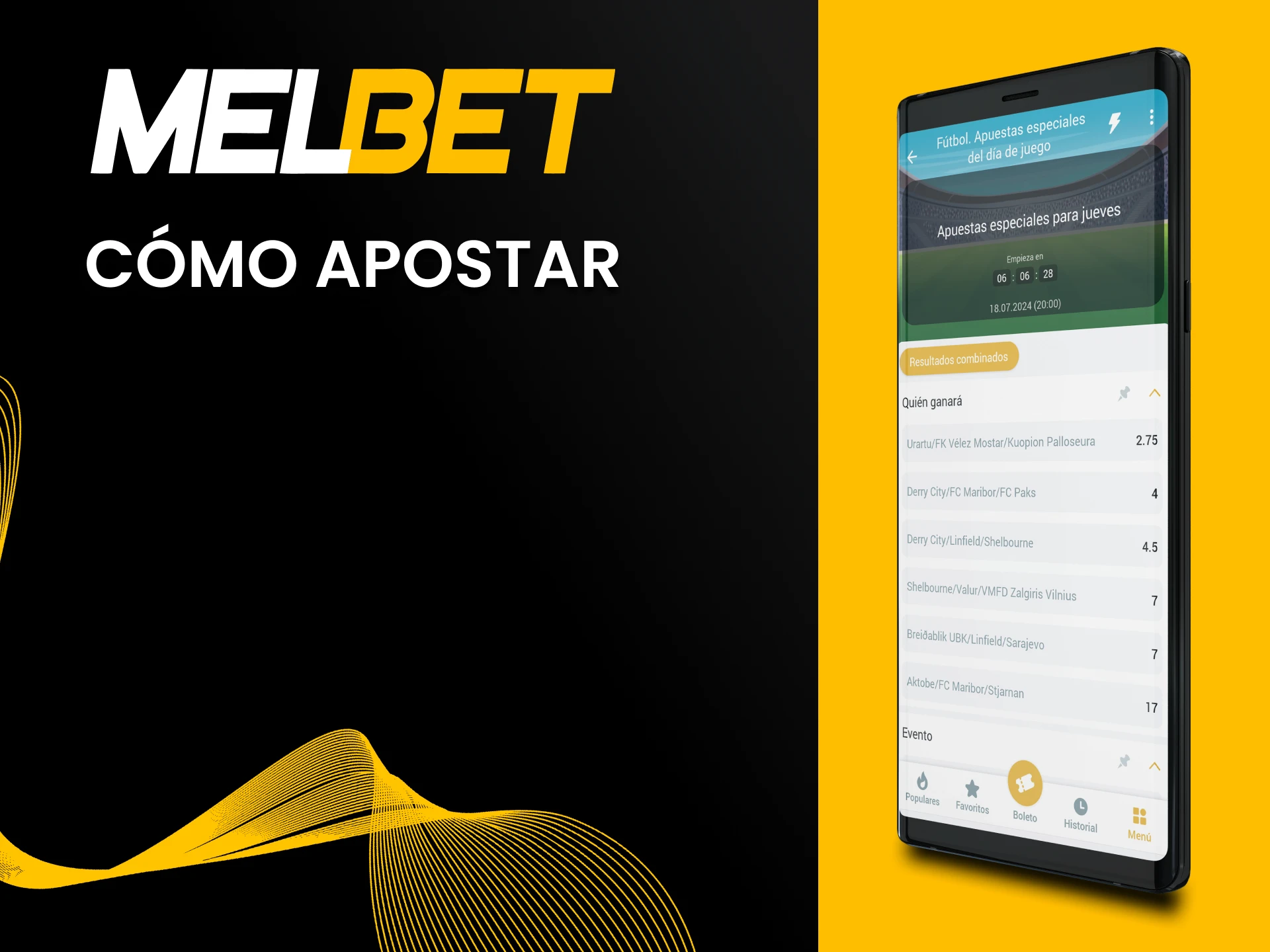 Haz tu primera apuesta en la aplicación Melbet.