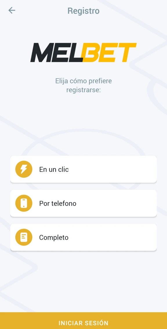 Complete las instalaciones y comience a registrarse en la aplicación Melbet para iOS.