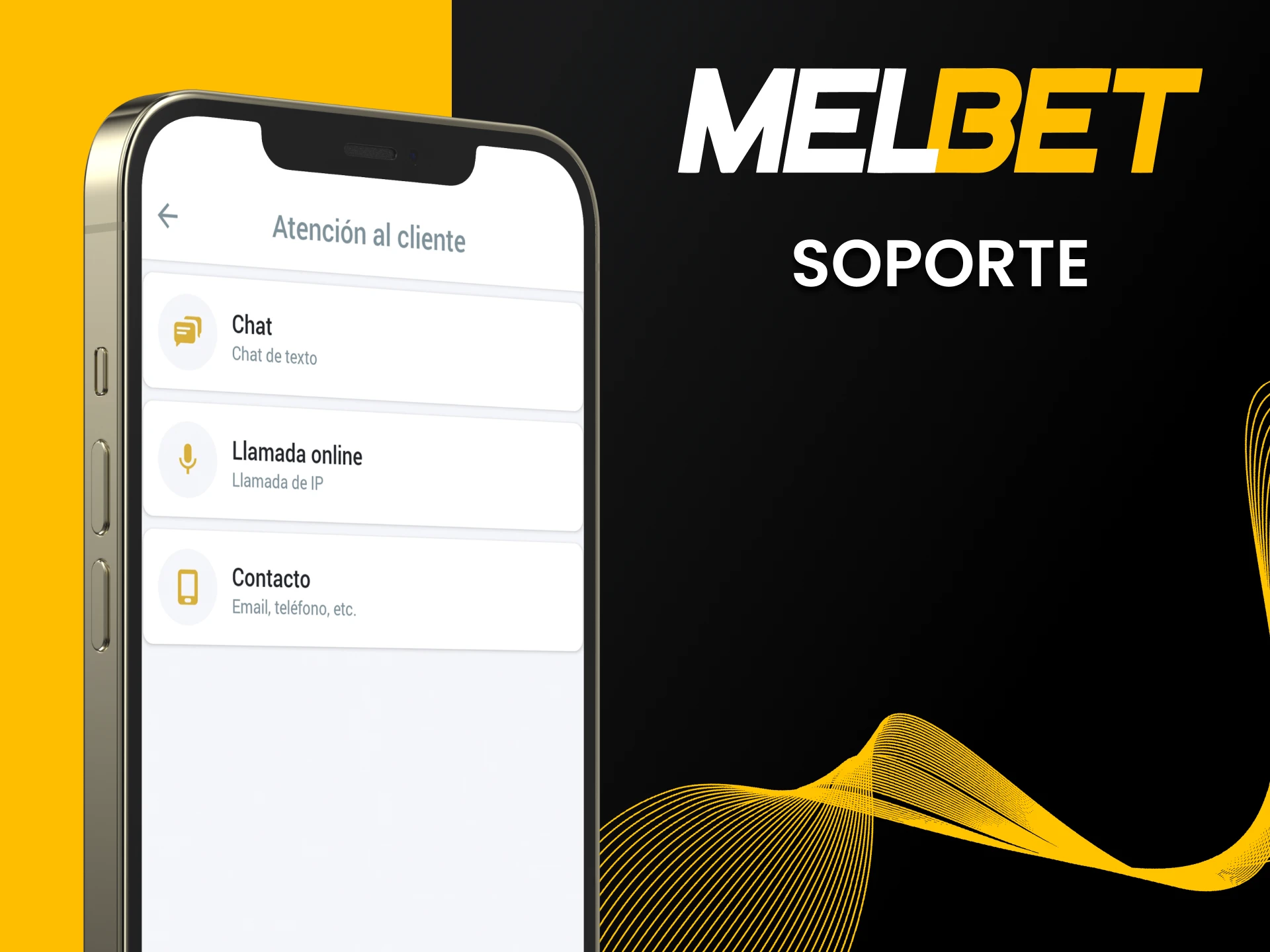 Puede ponerse en contacto con el equipo de soporte en la aplicación Melbet.