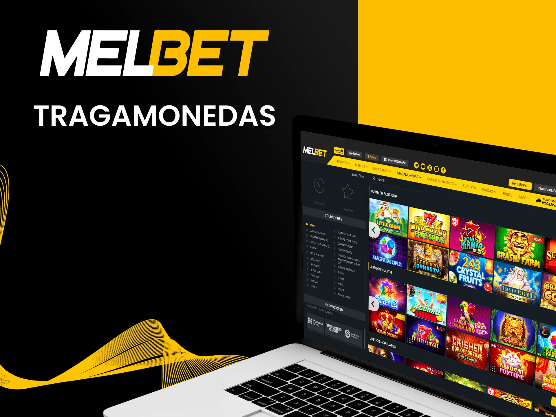 Juega a las tragamonedas de casino de Melbet.