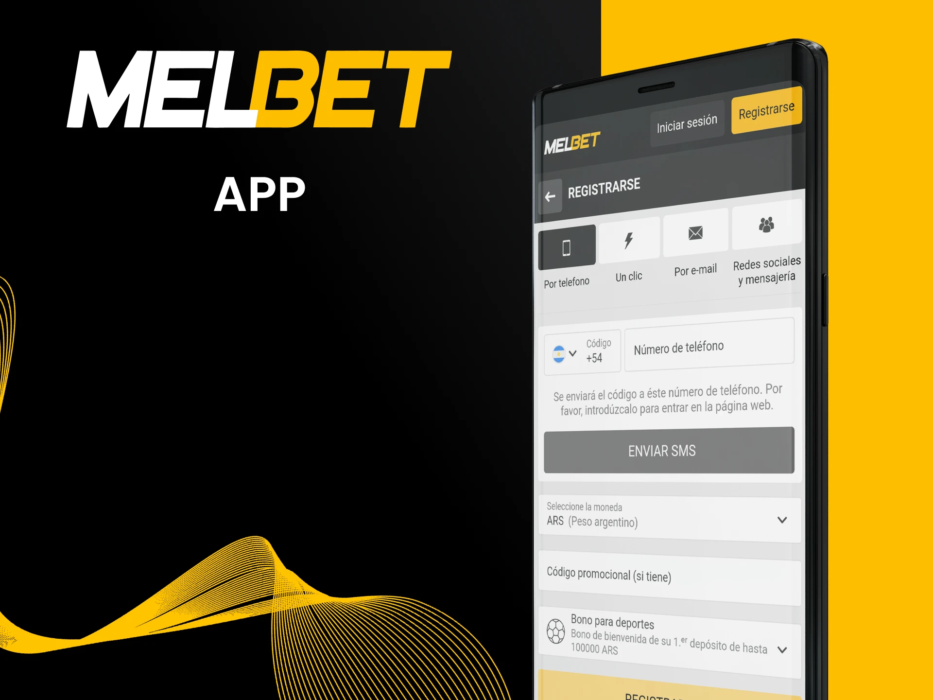 Puedes utilizar el código promocional en la aplicación Melbet.