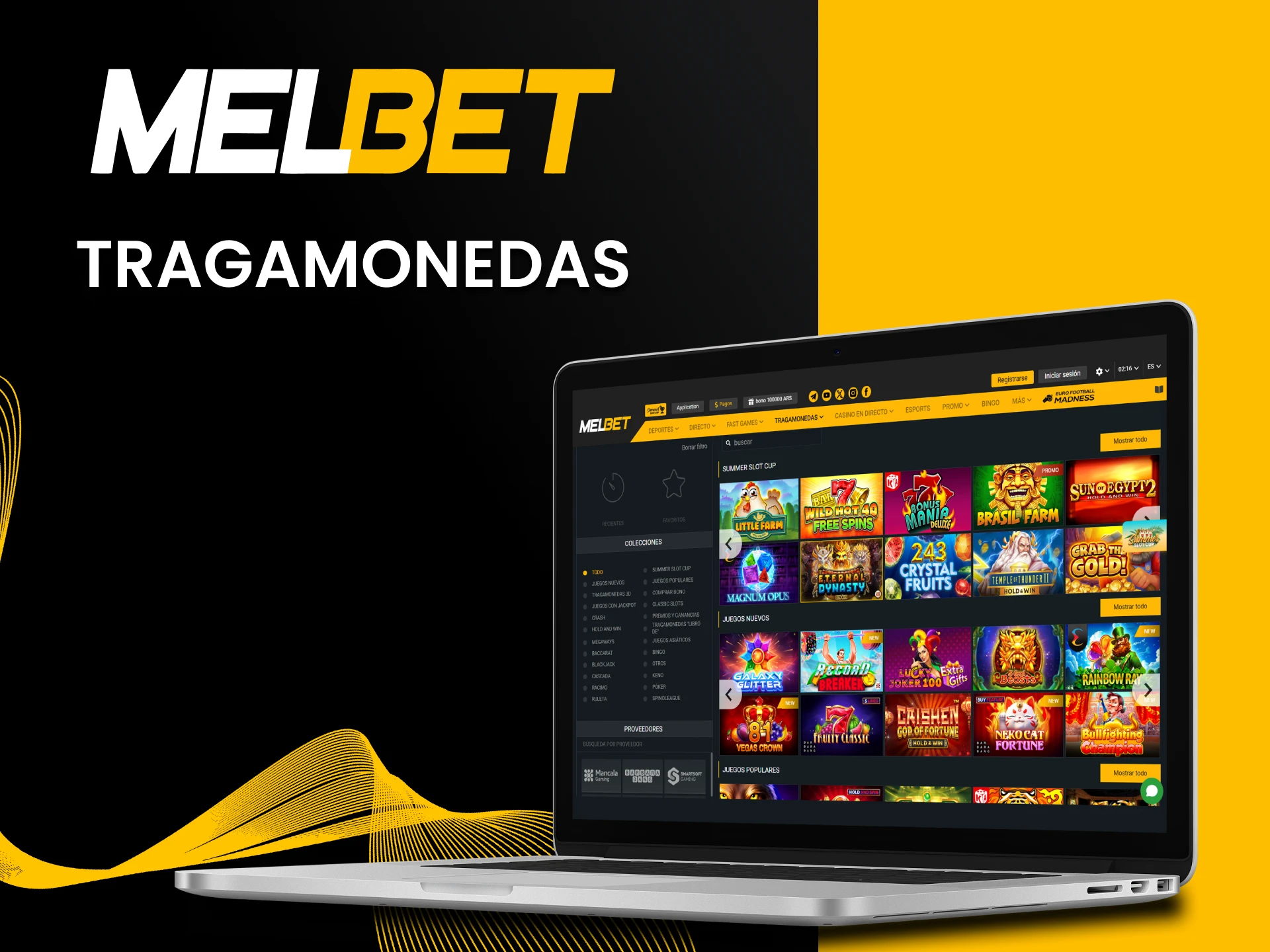 Para los juegos de casino, elija las máquinas tragamonedas de Melbet.