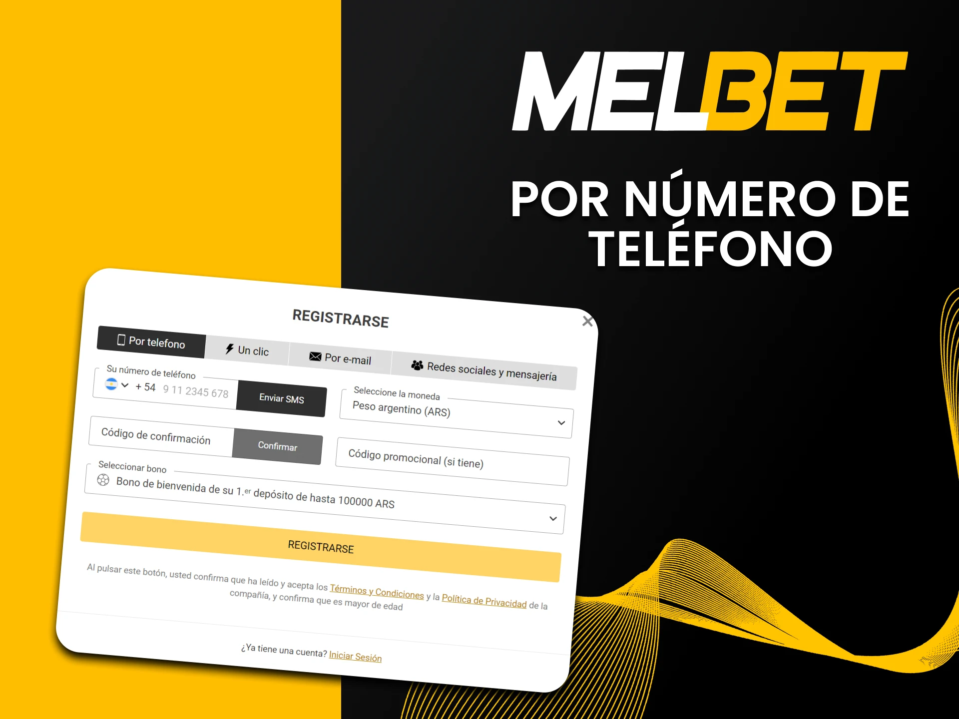 Ingresa tu número de teléfono y completa tu registro en Melbet.