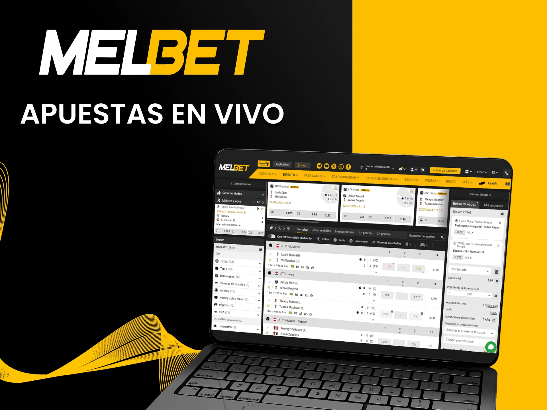 Apuesta en eventos en vivo con Melbet.