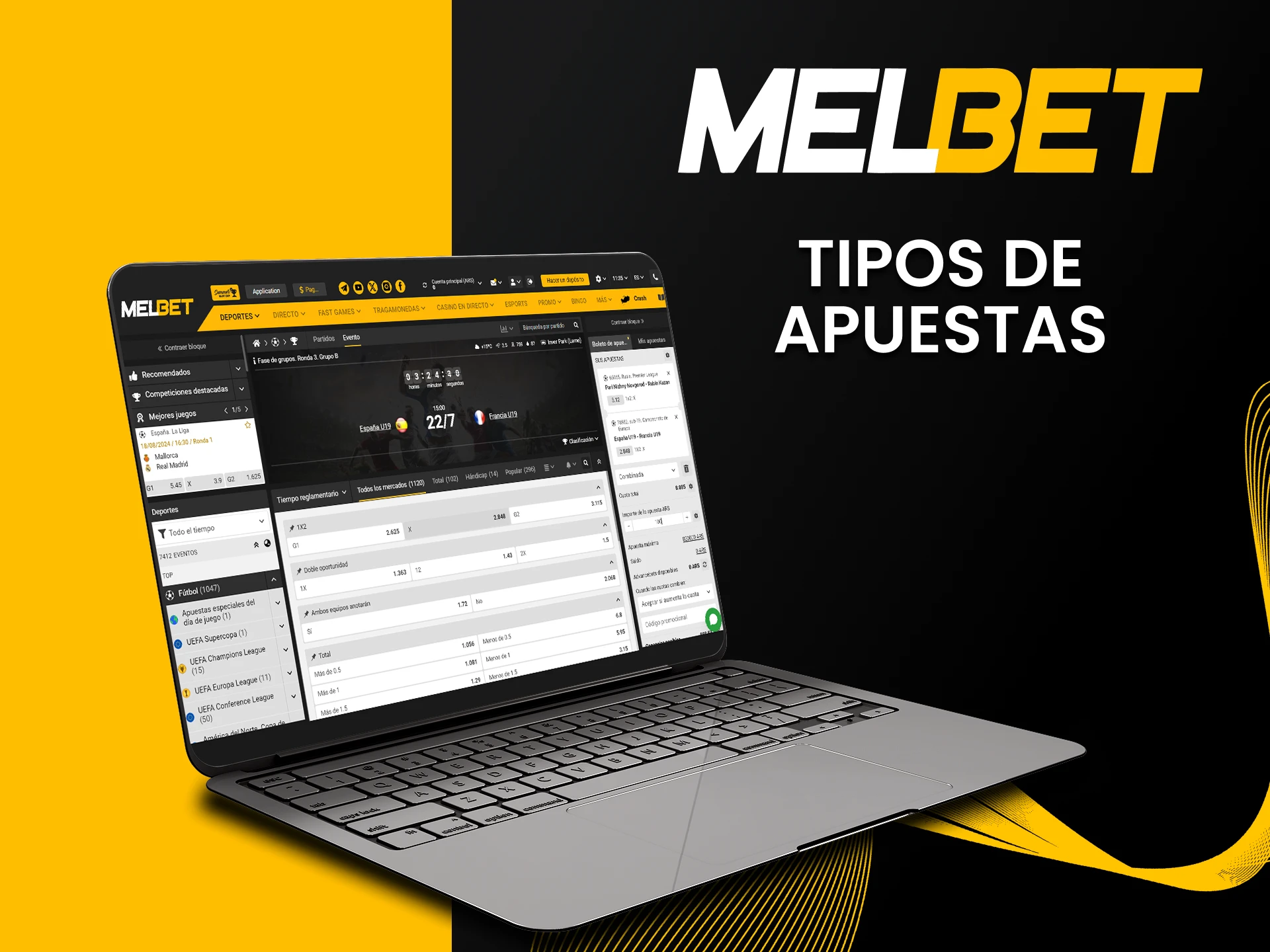 Te mostraremos qué tipos de apuestas hay en Melbet.