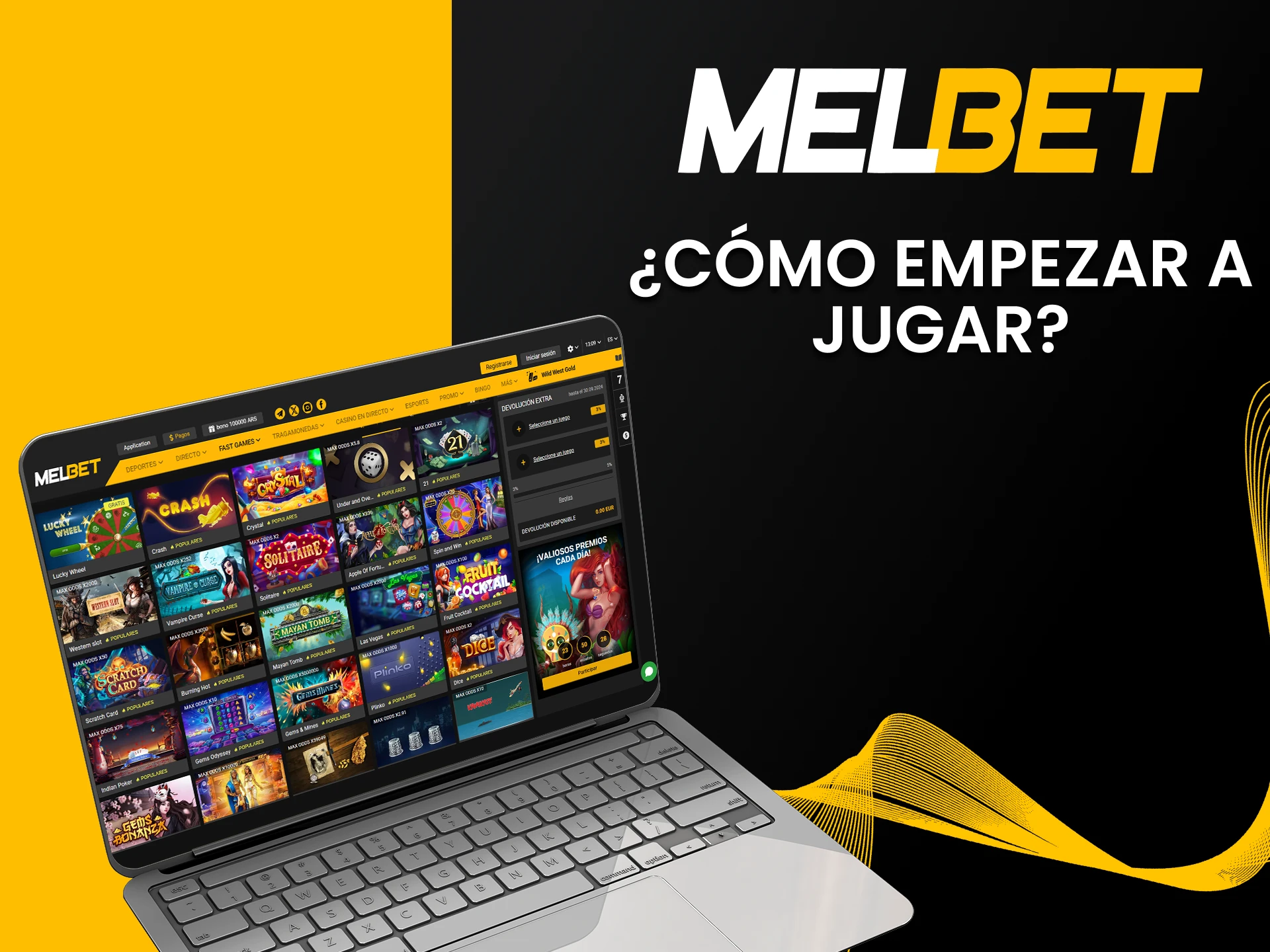 Ve a la sección de casino de Melbet para jugar a Crash.