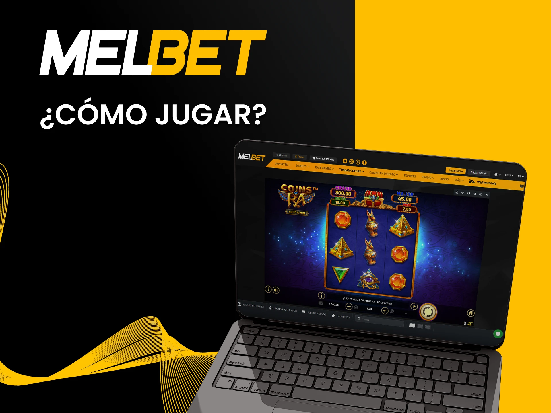 Vaya a la sección de casino para jugar tragamonedas en Melbet.