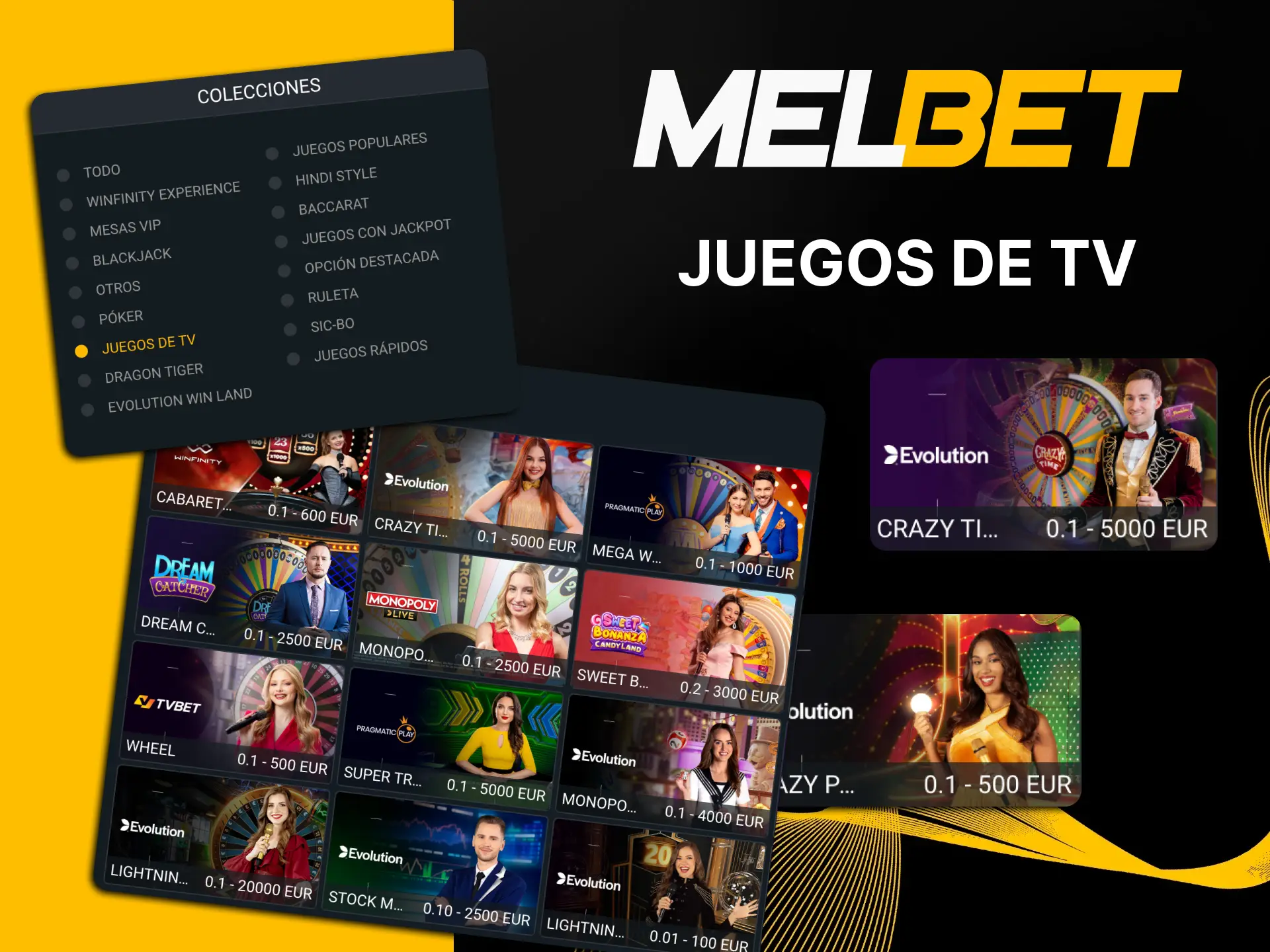 Juega juegos de tv en el casino de Melbet.