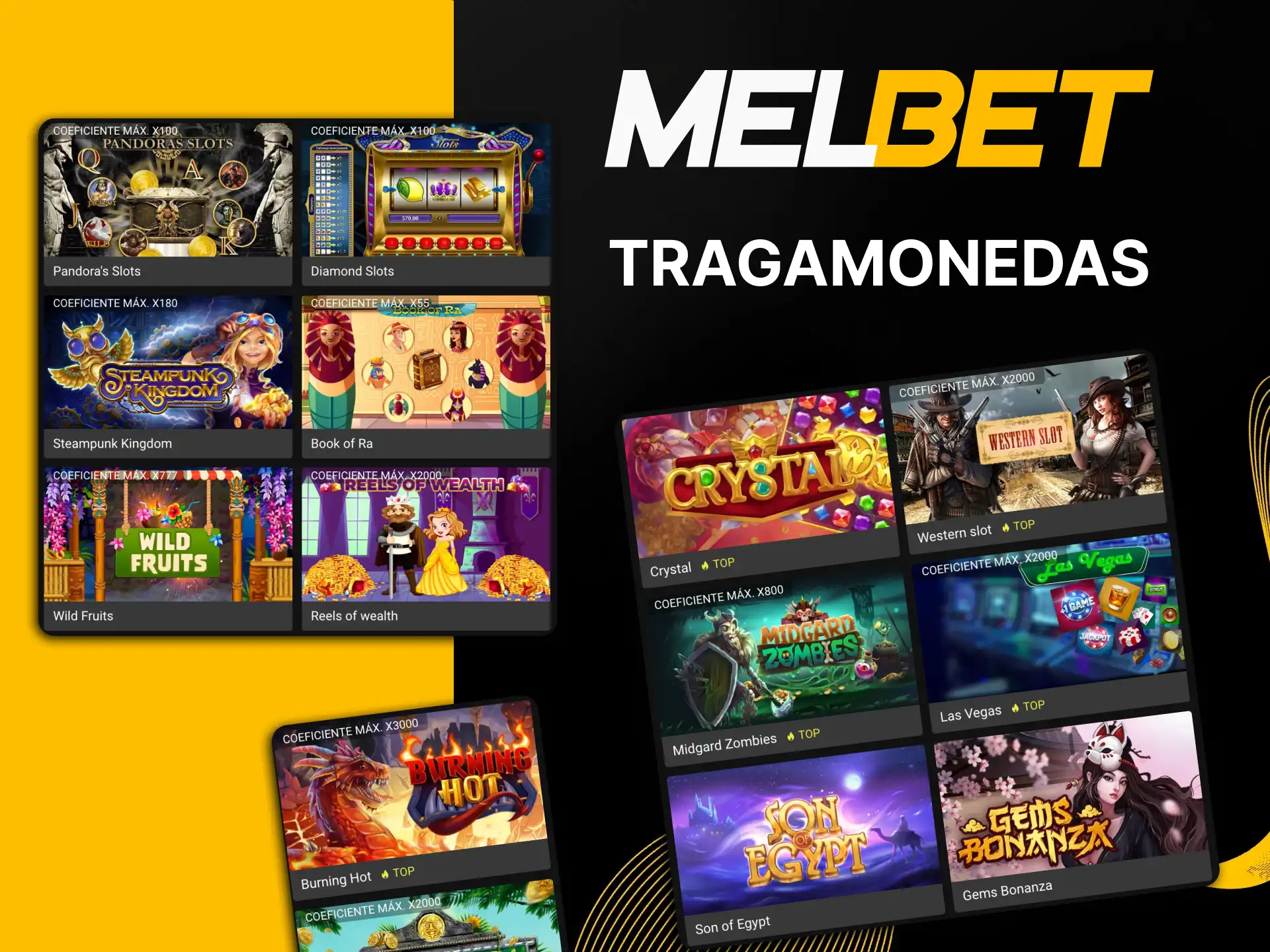 Juega a las tragamonedas de casino de Melbet.