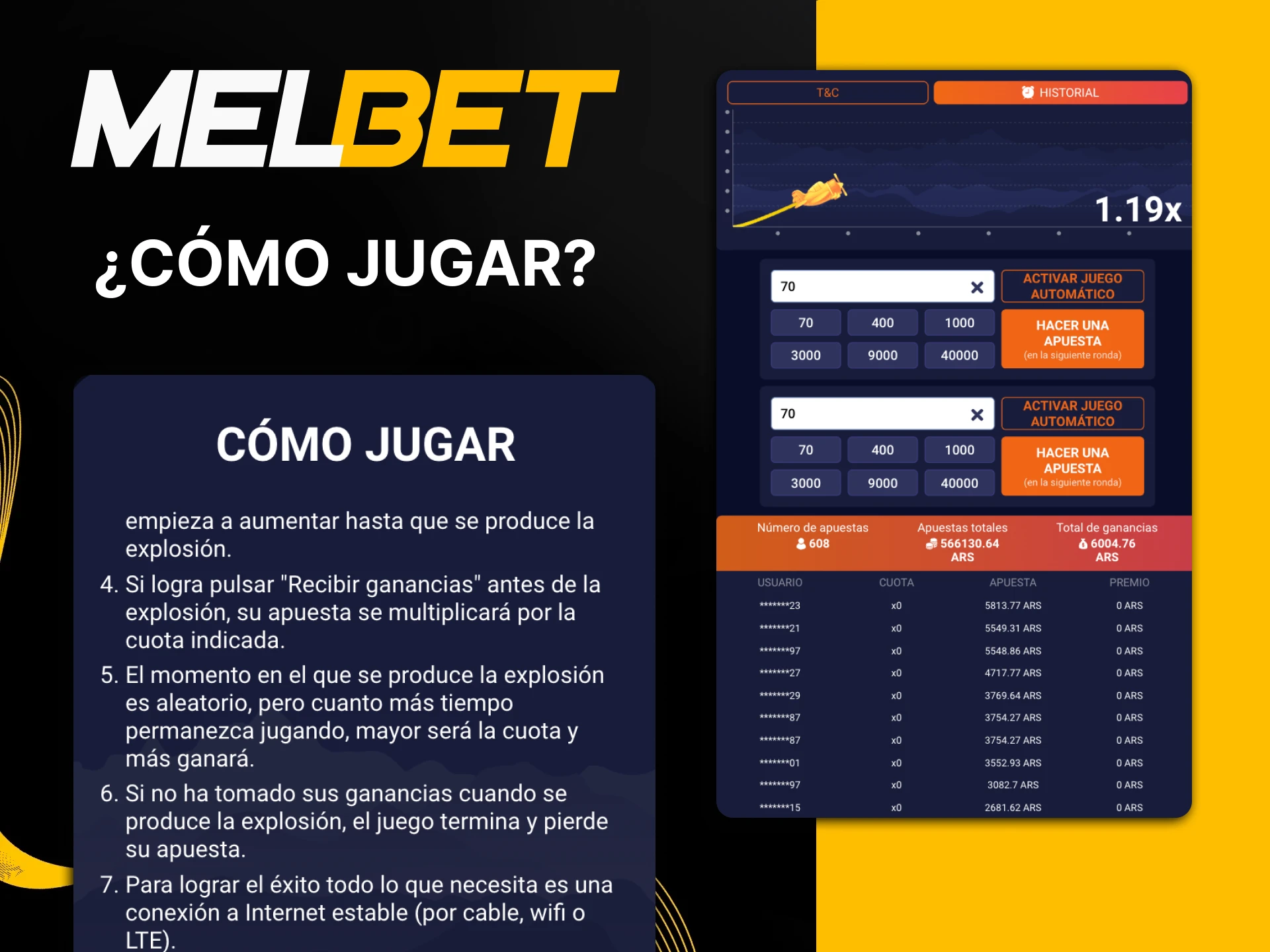 Te mostraremos cómo jugar al juego Crash en Melbet.