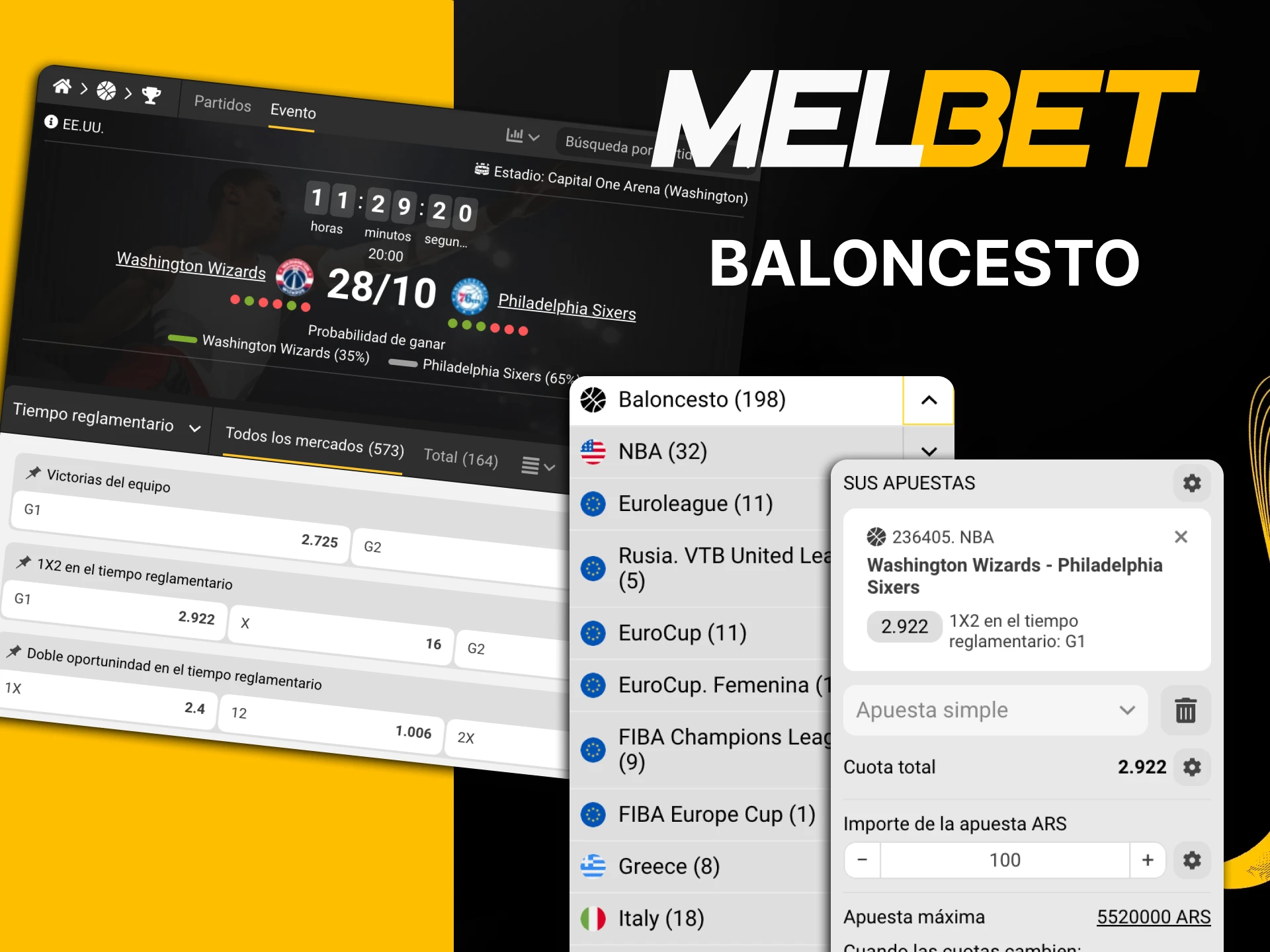 Apuesta al baloncesto con Melbet.