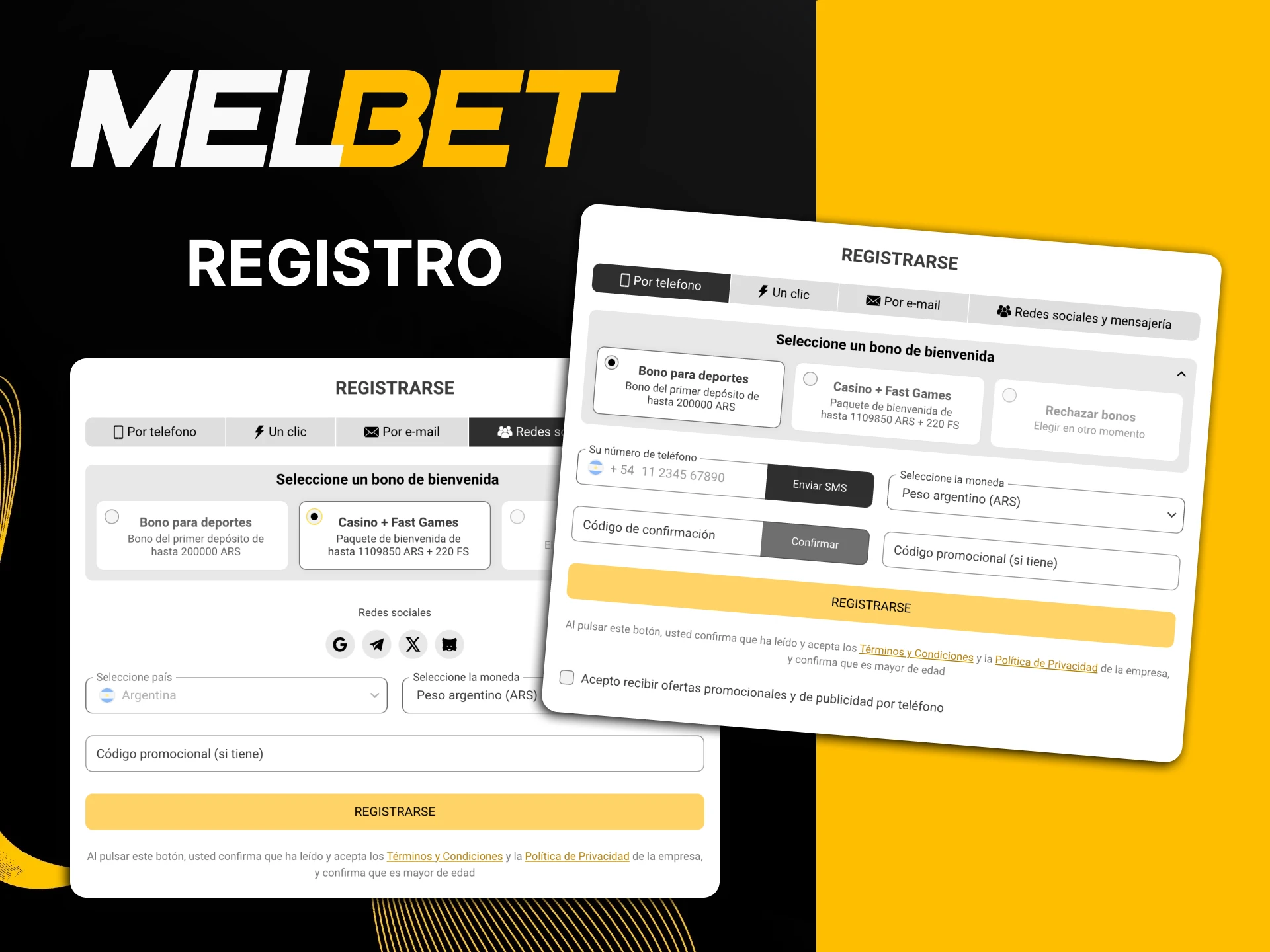 Regístrese en el sitio web de Melbet.
