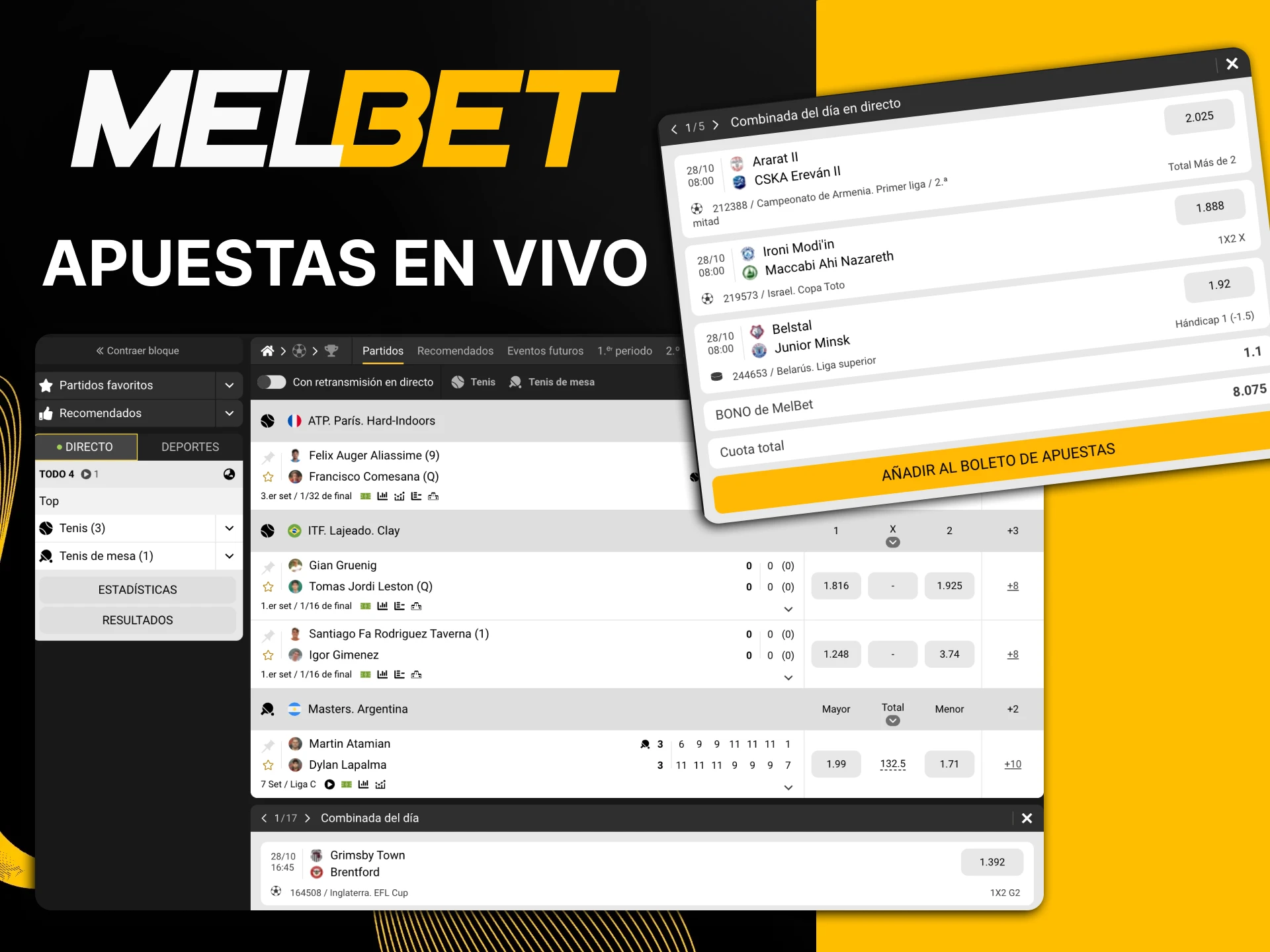 Apuesta en eventos en vivo con Melbet.