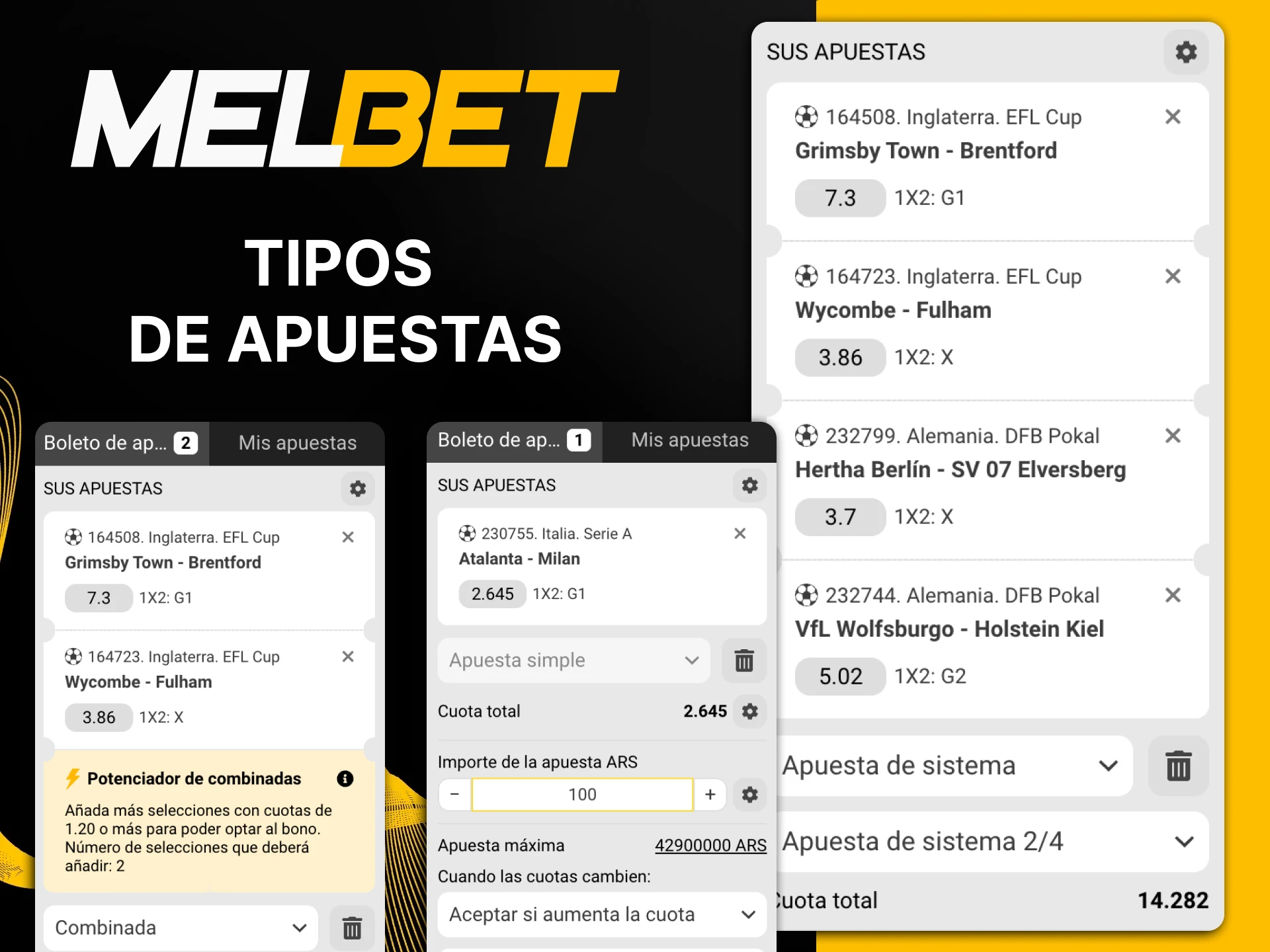 Te mostraremos qué tipos de apuestas hay en Melbet.