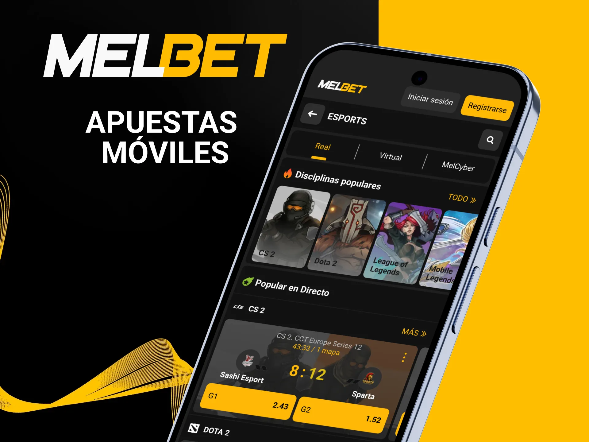 Apuesta en esports desde móvil fácilmente en Melbet.