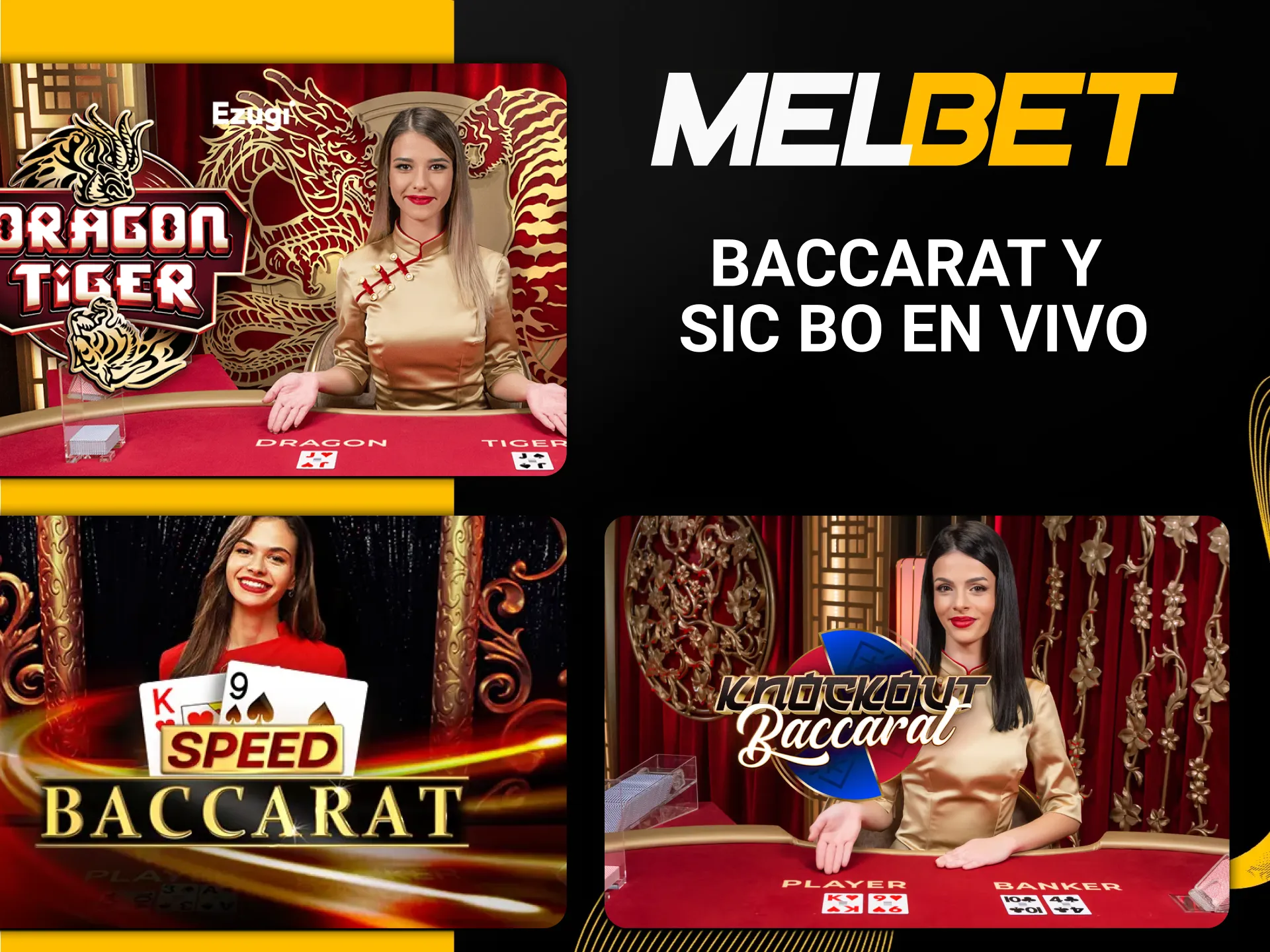 Juega Baccarat y Sic Bo en Melbet ahora.
